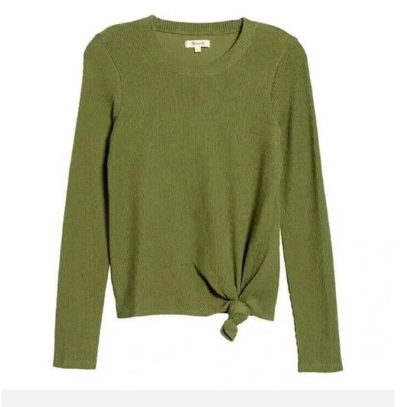 NWT MADEWELL Elwood Knot Front Top Sweater In Palm Tree / Green XXL - Picture 2 of 5